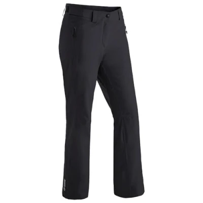 Image of Maier Sports Ronka Women&#039;s Ski Trousers, Waterproof Snow Protective Guard and Adjustable Waistband, PFC Free, mTHERM Padding &amp; mTEX Weather Protection, Black, Size 88 (W35/L34)