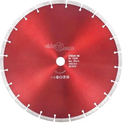 Image of vidaXL Diamond Cutting Disc Angle Grinder Saw Blade Masonry Stone Porcelain Hard Brick Concrete Tile Cutter Replacement Steel 350mm