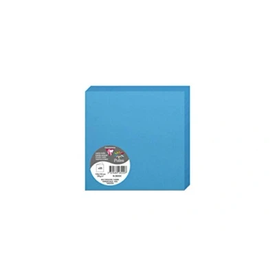 Image of Clairefontaine Ref 2822C Pollen Folded Card (Pack of 25 Sheets) 135 x 135mm Sized, 210gsm Card, Inkjet &amp; Laser Printer Compatible, Acid Free Intensive Blue