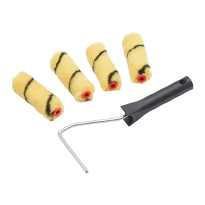 Image of ProDec 5 Piece 4 inch Medium Pile Woven Mini Paint Rollers for a Smooth Finish Painting with Emulsion Paints on Interior Walls and Ceilings, 4&quot; Roller Set