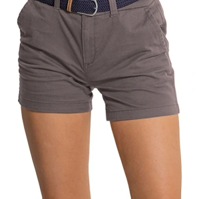Image of Asquith &amp; Fox Women s Classic Chino Shorts in Slate 12