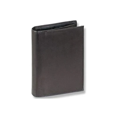 Image of Rinaldo Portrait wallet with inside loop made from natural, smooth leather in black