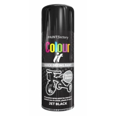 Image of AlezyB 1x Black Gloss All Purpose Spray Paint 400ml Professional Quality and Fantastic Finish, Interior, Exterior, Household Multipurpose for Metal Plastic Wood Glass