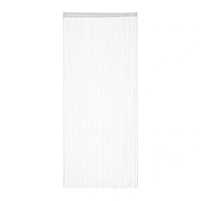 Image of Relaxdays White String Curtains, Can be Shortened, with Eyelet Top for Windows &amp; Doors, Fly Screen, 90x245 cm
