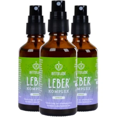 Image of BitterLiebe® Liver* Complex Spray Natural Support of Liver Function with Bitter Substances and Choline, for Fat Digestion Detoxification Set 3