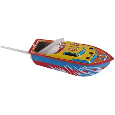 Image of POFET Classic Candle Powered Speed Boat Ship Tin Toy Water Handmade Decoration