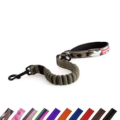 Image of EZYDOG Zero Shock Dog Lead Technology, Absorbing, Leads For Small Dogs, Medium Large Soft Padded Handle, 0.6m (Camo)
