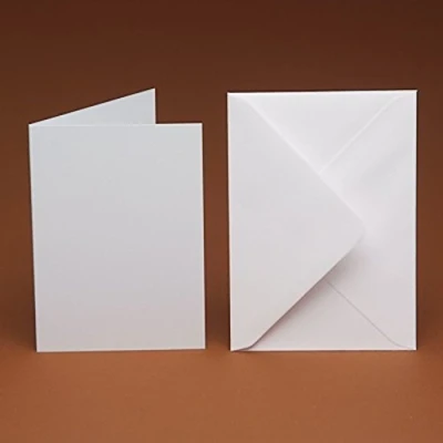Image of 10 A5 Blank Cards and Smooth C5 Envelopes DIY, Wedding, Projects, Greeting Cards, Scrapbooking... (300GSM White Hammer)