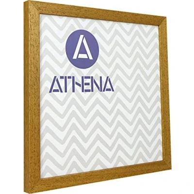 Image of Athena Honey Oak Thin Block Premium Wood Picture Frame 30 x 30cm cm Square Photo 30x30 with Clear Styrene Sheet &amp; Wall Mounted Hook