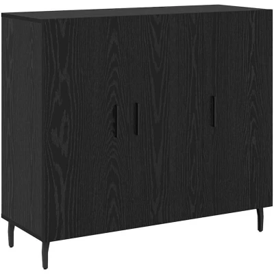 Image of Sideboard with Storage Door Black 90 x 34 80 cm Engineered wood Vidaxl