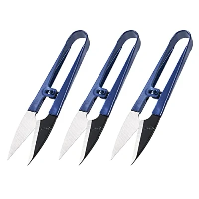 Image of Beaditive Sewing Scissors (3 Piece Set) High Carbon Steel Thread, Yarn, Embroidery Clippers Handheld Snippers for Arts, Crafts, and DIY Projects Multipurpose Use Navy Blue