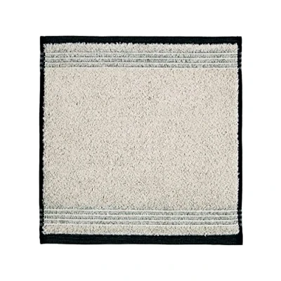 Image of möve Eden soap cloth piped border 30 x cm made of 80% cotton / 20% linen, nature black