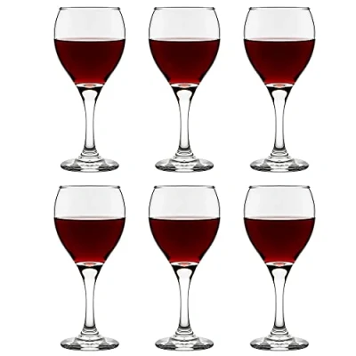 Image of Libbey Red Wine Glass Teardrop 318 ml / 31.8 cl Set of 6 Dishwasher Safe Timeless Strong Quality