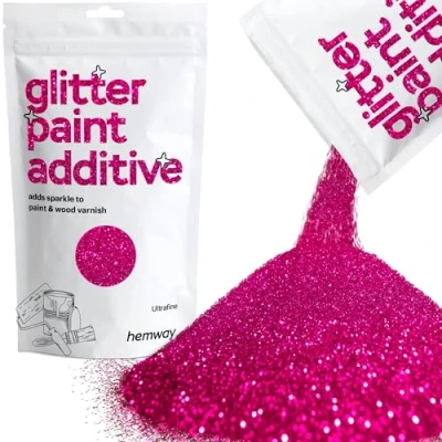 Image of Glitter Paint for Walls Dark Rose Pink Additive Emulsion Latex Acrylic Sparkles Ultrafine Interior Painting 100g / 3.5oz