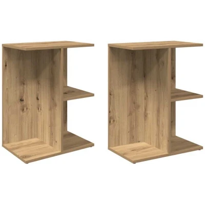 Image of vidaXL Bedside Tables 2 pcs Artisan Oak 46.5x29x61 cm Engineered Wood