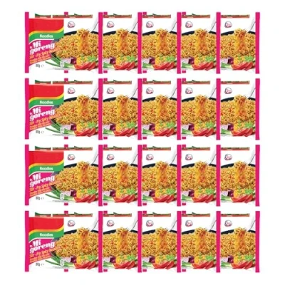 Image of Indomie Mi Goreng Stir Fry Spicy Noodles 80g (Pack of 20) Authentic Indonesian Instant Versatile Meal Option Ready in 3 Minutes