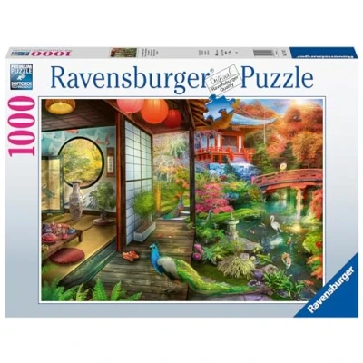Image of Ravensburger Japanese Garden Teahouse Kyoto 1000 Piece Jigsaw Puzzle for Adults and Kids Age 12 Years Up
