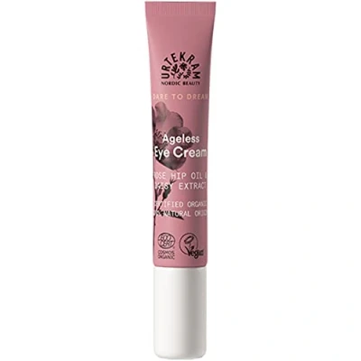Image of Urtekram Soft Wild Rose Ageless Eye Cream Anti Age With Rosehip Oil Reduces Puffiness and Fine Lines For Dark Circles Dare to Dream Range Natural, Organic Vegan (15 ml)