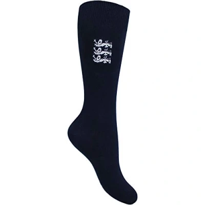 Image of TeddyTs Men&#039;s Vintage England Embroidered Socks (UK 6 11 (EUR 39 45), 3 Lions Navy)