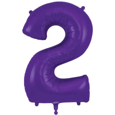 Image of 34&quot; Purple Number 2 Foil Balloon