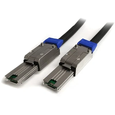 Image of StarTech.com 2m External Mini SAS Cable Serial Attached SCSI SFF 8088 to 2x (M) 2 meter, Black (ISAS88882)