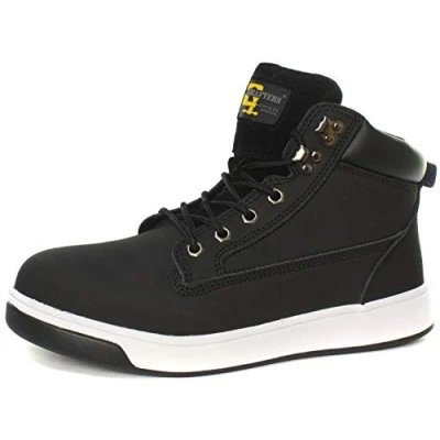 Image of Grafters Unisex Black Sports Type Safety Toe Cap Trainer Boots Black, UK 12/EU 46