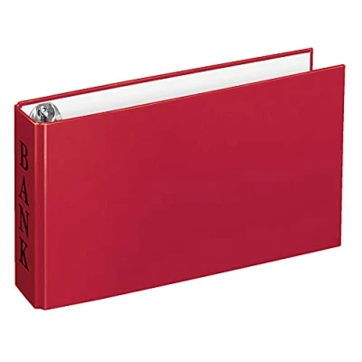 Image of Veloflex 4168321 Bank Folder DIN A6 Cardboard for Statements 2 Ring Mechanism 30 mm with Compressor Bar Red