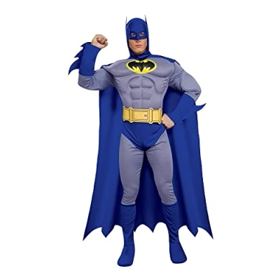 Image of Rubie&#039;s 889054S000 Deluxe Batman Adult Fancy Dress, as Shown, S