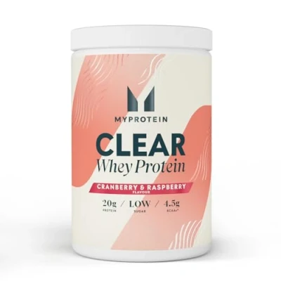 Image of Myprotein Clear Whey Isolate Protein Powder Cranberry and Raspberry 20 Servings Cool Refreshing Shake Alternative 20g 4g BCAA per Serving