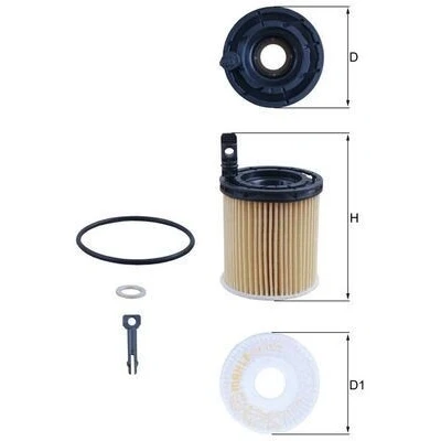 Image of 263202M000 Oil Filter MAHLE ORIGINAL OX 1121D Incl. Gasket Set Insert HYUNDAI: Tucson, Kona SUV, Santa Fé IV, KIA: Sorento IV