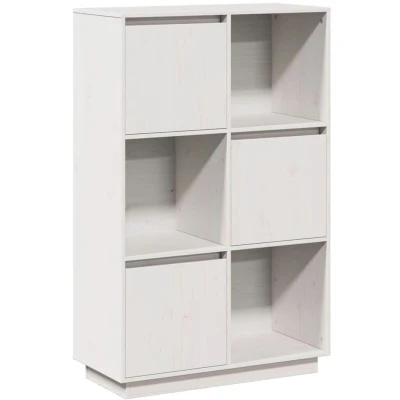 Image of vidaXL Highboard White 74x35x117 cm Solid Wood Pine