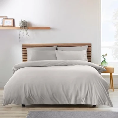 Image of Catherine Lansfield So Soft Easy Iron Double Duvet Cover Set Grey