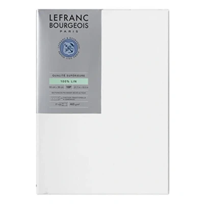 Image of Lefranc Bourgeois 111210 Stretcher Frame 100% Linen in Premium Quality, Ready to Use, Primed with Titanium Dioxide, Gesso, Side Nailed on Solid Pine Wood 10P