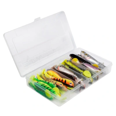 Image of Berkley Pulse Shad soft rubber fishing lures kit set of paddle tail baits for pike, perch fishing, zander, trout bait