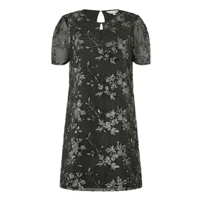 Image of Yumi Black Sequin Embroidered Tunic Dress 12