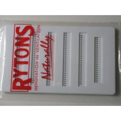 Image of White Plastic Hit and Miss Vent Adjustable Cover 6 x 3 with flyscreen