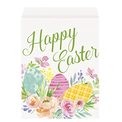 Image of Unique 24819 Paper Treat Bags Watercolour Pastel Easter Party Pack of 8, Multicolour