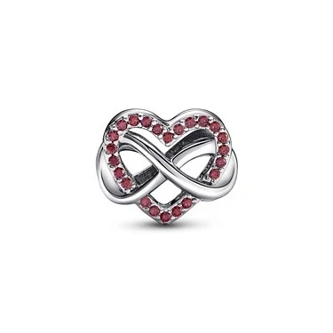 Image of Pandora Family Infinity Red Heart Charm 792246C01