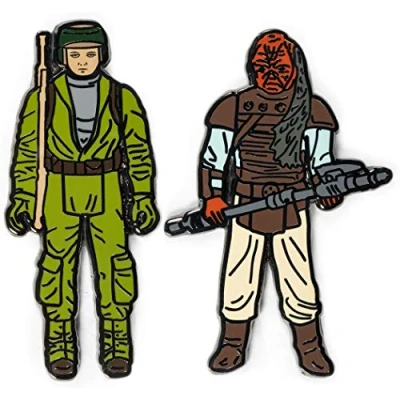 Image of Numskull Pin Kings Official Star Wars Rebel Commando &amp; Weequay Set of 2 Collectible Metal Enamel Badges