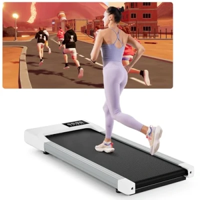 Image of Superun Raceable Walking Pad with App Control, Under Desk Treadmill for Smart Devices Training Courses and AI Training, Max 136KG 159KG Suitable Heavy People, Door to Delivery