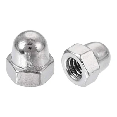 Image of Sourcingmap Acorn Hex Cap Nuts 12Pcs M4 Dome 304 Stainless Steel Hexagon Decorative Nut for Screws Bolts Silver Tone