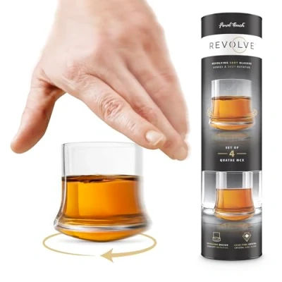 Image of Final Touch Revolve Spinning Shot Glasses Set of 4 2 oz (60ml)