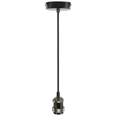 Image of Lyyt Single E27 Lamp Holders &amp; Cord Set Black Chrome