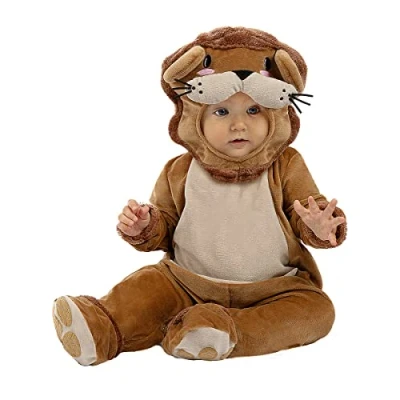 Image of Funidelia Lion Costume for Babies baby Animals, Desert Costumes kids, accessory fancy dress &amp; props Halloween, carnival parties Size 12 24 months Brown
