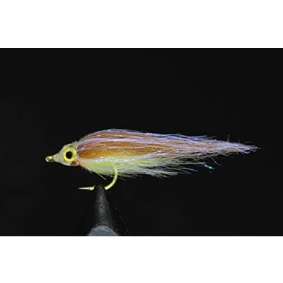 Image of Tigofly 12 pcs Brown Olive UV Polar Fry Slowly Sinking Salmon Trout Steelhead Minnow Fly Fishing Flies Lures Set Size #8 (Brown)