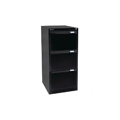 Image of Bisley 3 Drawer Filing Cabinet Flush Fronted Black BS3E