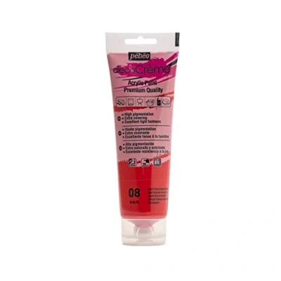 Image of Pebeo 120ml DecoCreme, Acrylic, Passionate red, 14 x 4.5 6.5 cm