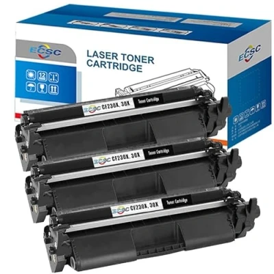 Image of ECSC Toner Cartridge CF230X 30X For Printer, Compatible With HP LaserJet Pro M203 Series M203dn M203dw M220 MFP M227 M227fdn M227fdw M227sdn Black (3 PacK)