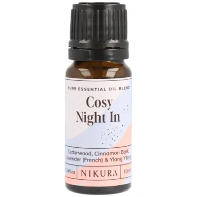 Image of Nikura Cosy Night in Essential Oil Blend 10ml Made from Lavender, Cedarwood, Cinnamon, Ylang for Sleeping, Aromatherapy, Diffusers, Soap Making, Candle Making Vegan &amp; UK