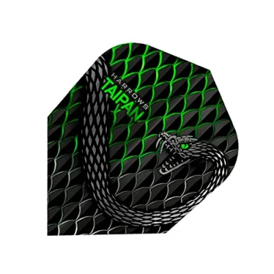 Image of Harrows Taipan 100 Micron Dart Flights, 5 Sets of 3 Standard No. 6, Green